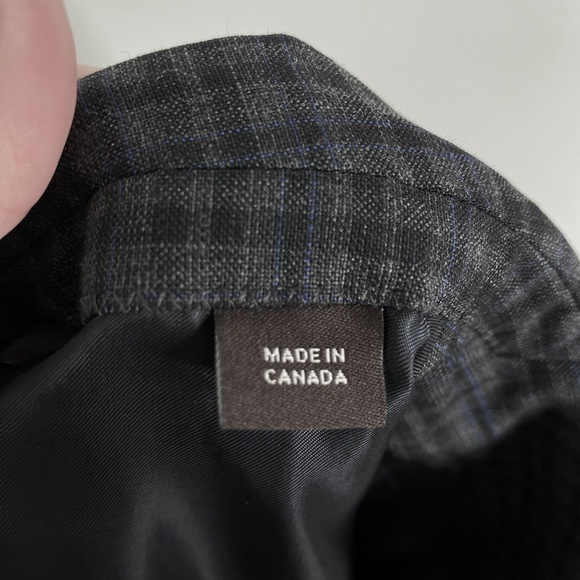 MICHAEL KORS Blazer Sport Coat Two Button 100% Wool 42R Gray Blue Plaid - Picture 10 of 11